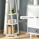 White Swivel Mirror Jewellery Cabinet with Lockable Organizer