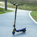 Blue Foldable Electric Scooter with LED Headlight for Ages 7-14
