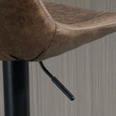 Brown Adjustable Height Swivel Barstools Set for Home Pub