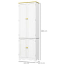 White 4-Door Freestanding Kitchen Storage Cabinet with Shelves