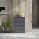 Modern Dark Grey 4-Drawer Chest of Drawers for Bedroom Storage