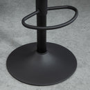 Grey Leather Bar Stool Set - Adjustable Height Swivel with Footrest for Kitchen & Home