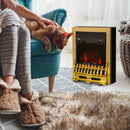 Black Electric Fireplace Heater with LED Flame Effect - 2000W