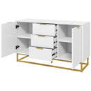 Modern White Storage Cabinet with 3 Drawers