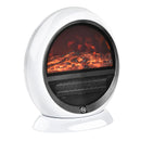 White Electric Fireplace Heater with Realistic Flame Effect
