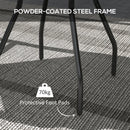 Multicolour Round Garden Table with Glass Printed Top - 60cm