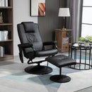 Black Swivel Massage Recliner Chair with Footstool