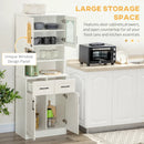 White Freestanding Kitchen Storage Cabinet with Drawers and Shelves