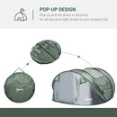 Dark Green 4-5 Person Pop-up Waterproof Camping Tent with Windows