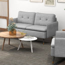 Grey Two Seater Button Tufted Sofa with Cushions