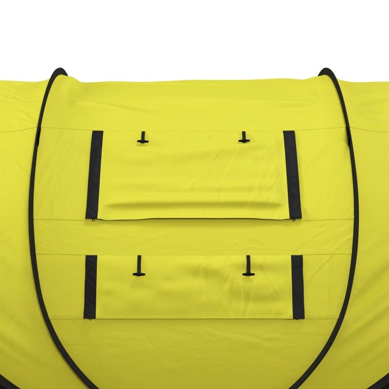 Yellow 4-5 Person Pop-up Waterproof Camping Tent with Windows