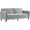 Light Grey Velvet Convertible Sofa Bed