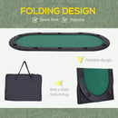 Black 10-Seater Folding Poker Table with Drink Holders