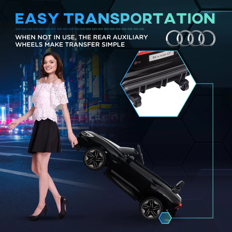 Black Audi Licensed 12V Kids Electric Ride-On Car with Remote Control