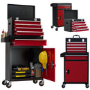 Black/Red Two-Part Tool Chest on Wheels