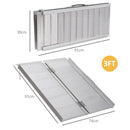 3ft Portable Aluminum Wheelchair Ramp - Silver