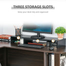 Adjustable Black Dual Monitor Riser Stand for Laptop, Computer, PC, Printer, TV