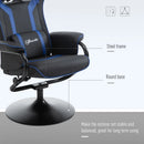 Blue Gaming Chair Set with Footrest, Headrest, and Lumbar Support