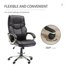 Brown High Back Faux Leather Office Chair with Rocking Function