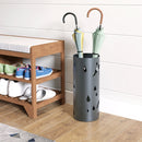 Dark Grey Freestanding Umbrella Holder with Hooks and Drip Tray