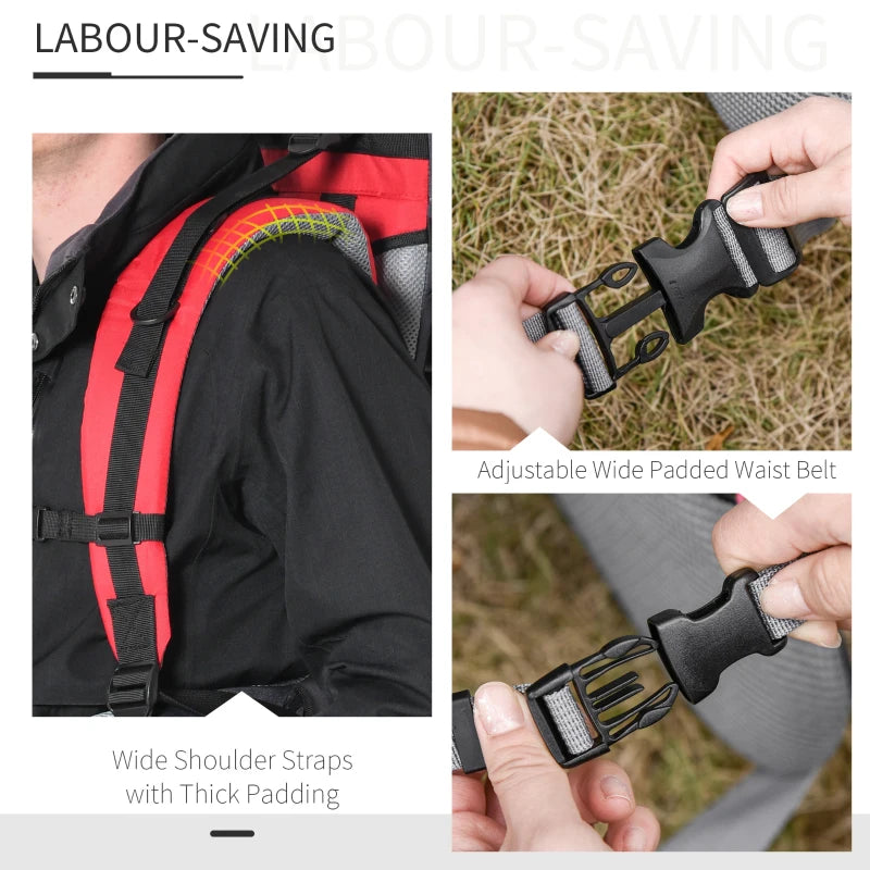 Red Baby Hiking Backpack Carrier with Hip Seat & Rain Cover