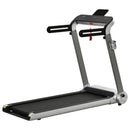 Silver Electric Folding Treadmill with Quick Speed Controls and LED Monitor