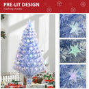 4FT Pre-Lit White Blue Fibre Optic Christmas Tree with LED Lights