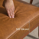 Brown Retro-Style Accent Chair with Faux Leather Seat