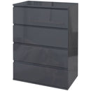 Modern Dark Grey 4-Drawer Chest of Drawers for Bedroom Storage