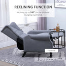 Light Grey Reclining Wingback Armchair with Footrest