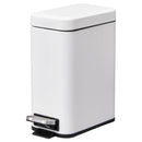 5L White Steel Compact Bin with Quiet-Close Lid