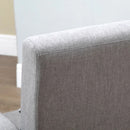 Grey Linen Armchair with Wooden Frame