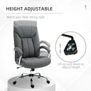 Grey Linen Home Office Chair with Adjustable Height & Swivel Wheels