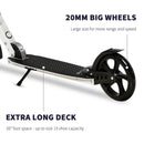 Blue Folding Kick Scooter with Adjustable Height and Dual Brake