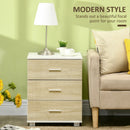 Oak 3-Drawer Modern Bedside Table