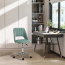 Green Velvet Swivel Office Chair for Home Study