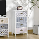 Modern White 4-Drawer Dresser with Metal Handles