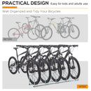 Silver Bike Storage Rack (5 Racks) - Floor/Wall Mount Bicycle Stand