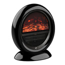 Black Tabletop Electric Fireplace Heater with Realistic Flame Effect
