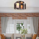 Modern Black Flush Mount Ceiling Light Fixture for Hallway & Dining Room