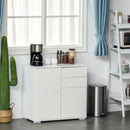 White High Gloss Sideboard with Push-Open Design and 2 Drawers