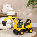 Yellow Kids Ride-On Digger Toy with Shovel & Horn for Ages 1-3