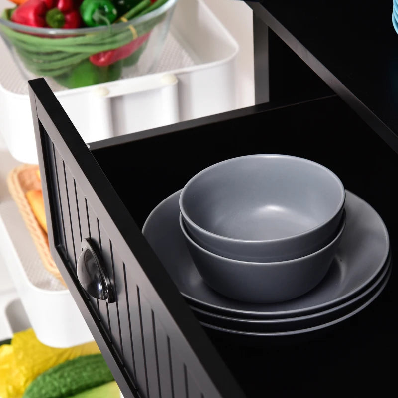 Black Freestanding Kitchen Storage Cabinet