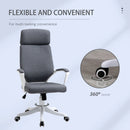 Grey Ergonomic High Back Office Chair with Headrest and Lumbar Support