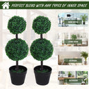 Set of 2 Green Boxwood Ball Topiary Trees - Indoor/Outdoor Decor (67cm)