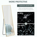 Gold Frame Full Length Mirror, 160 x 50 cm - Wall-Mounted or Freestanding Rectangle Dressing Mirror