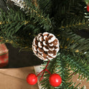 4FT Snow Dipped Christmas Pencil Tree - Red Berries & White Pinecones