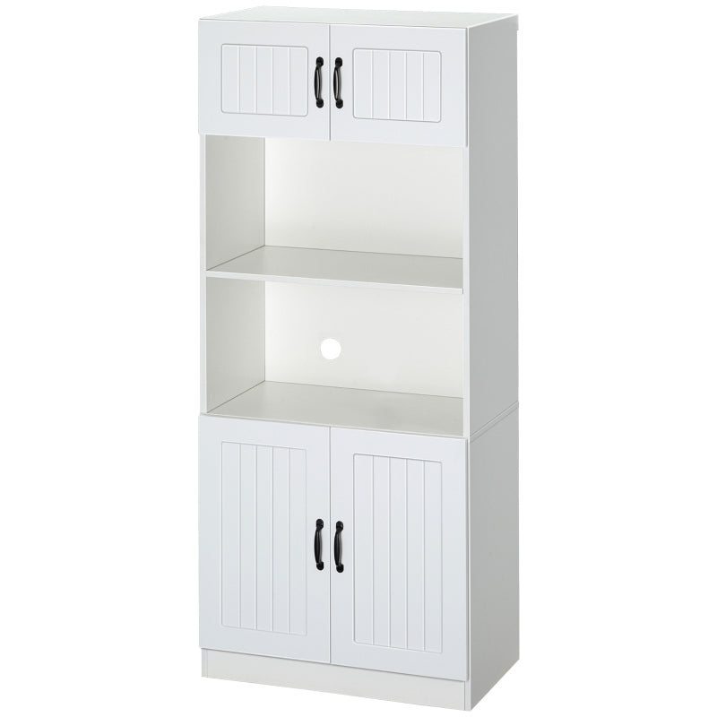 White 5-Tier Kitchen Storage Cabinet with Adjustable Shelf