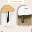 White Modern Sideboard Storage Cabinet with Double Doors and Drawers