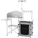 Portable Folding Camping Kitchen with Wind Shield - Blue